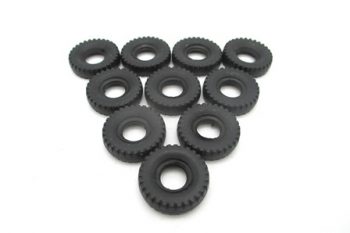 DINKY TOYS lot de 10 pneus noirs 21mm crantés bande carrée